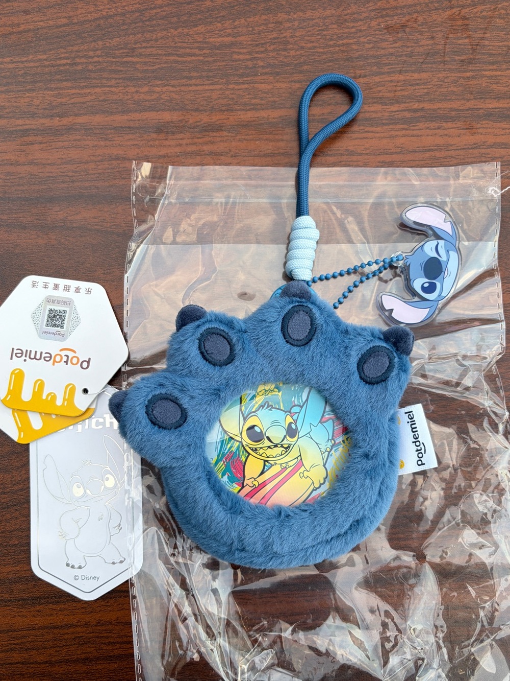 Disney Stitch Plush Paw Coin Purse Pouch Potdemiel Wristlet New With Tags